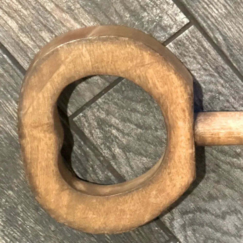Pottery Barn NWOT  Rustic Brown Curved Real wood Decorative Key wall Art